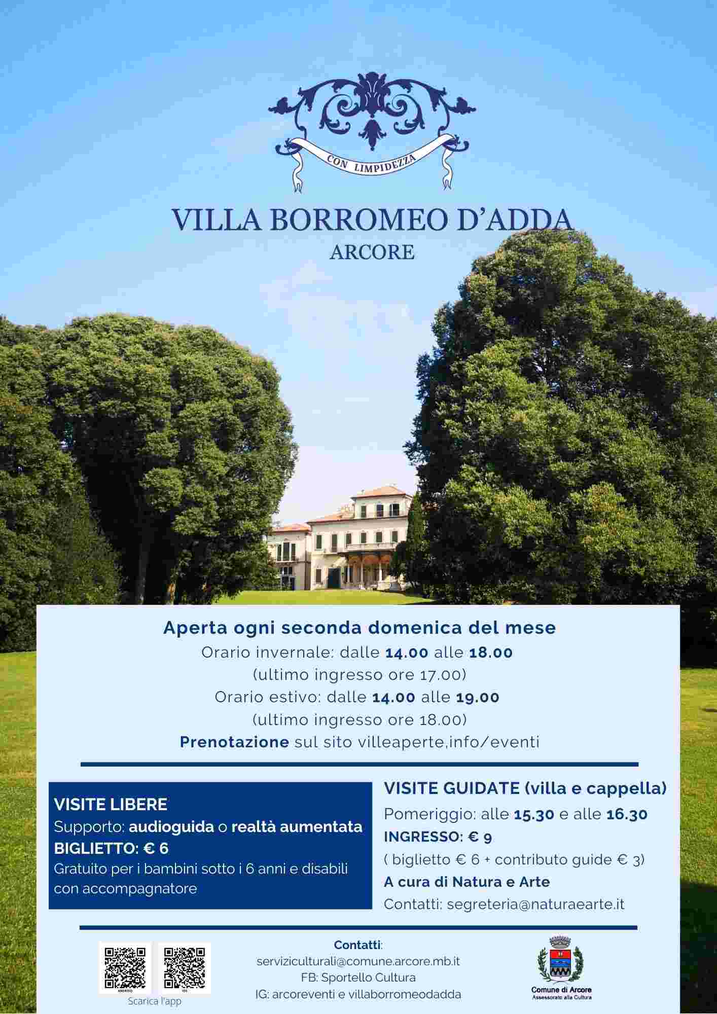 Apertura mensile Villa Borromeo d'Adda con supporti multimediali
